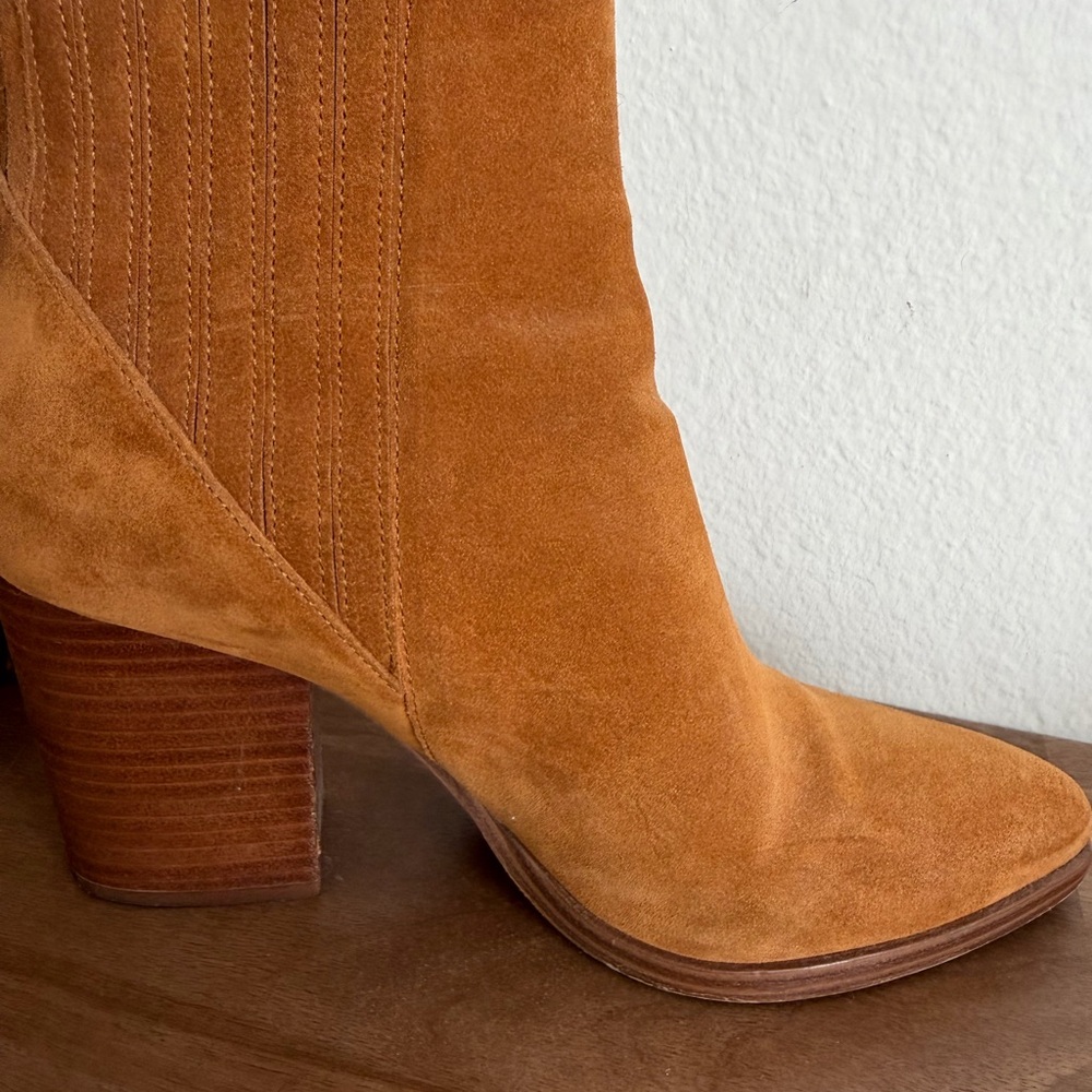 Marc Fisher Suede Ankle Boots in Cognac Brown - Picture 5 of 6